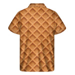 Waffle Pattern Print Men's Short Sleeve Shirt