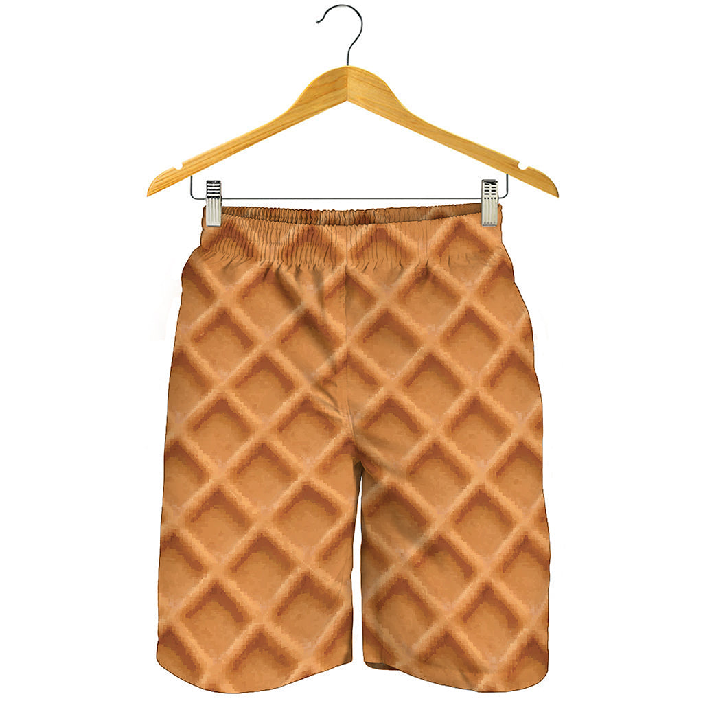 Waffle Pattern Print Men's Shorts