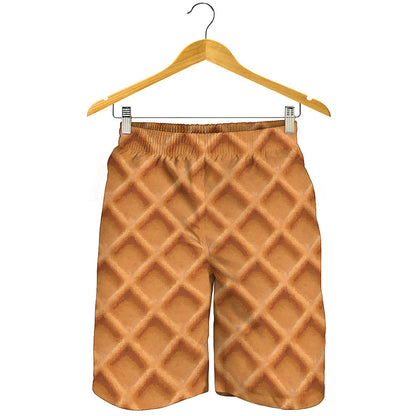 Waffle Pattern Print Men's Shorts