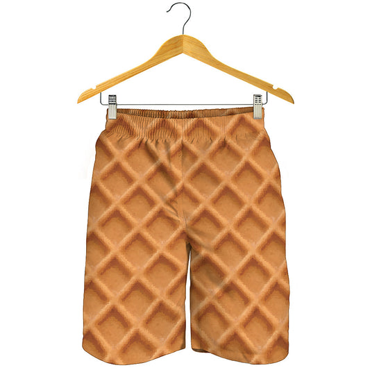 Waffle Pattern Print Men's Shorts