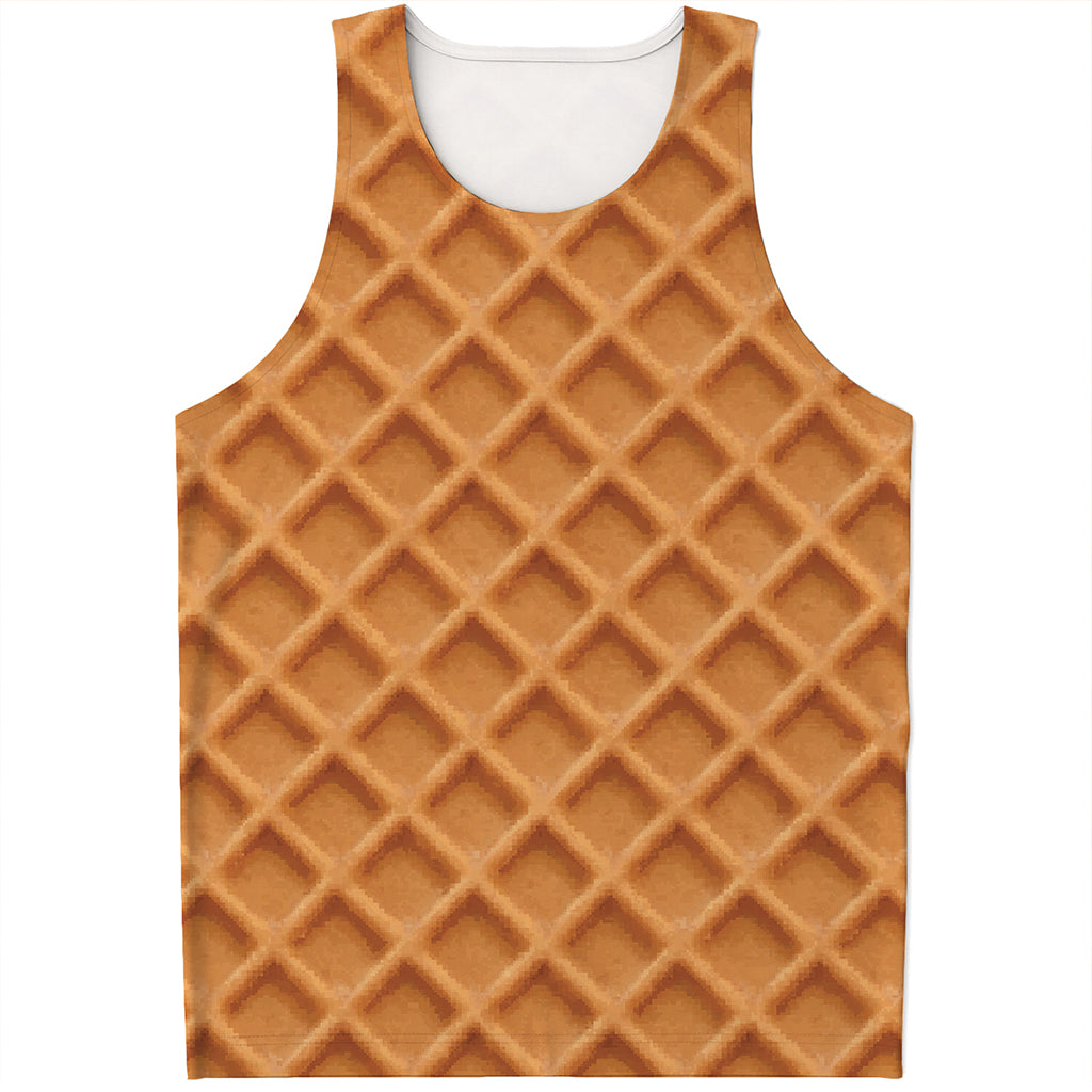 Waffle Pattern Print Men's Tank Top
