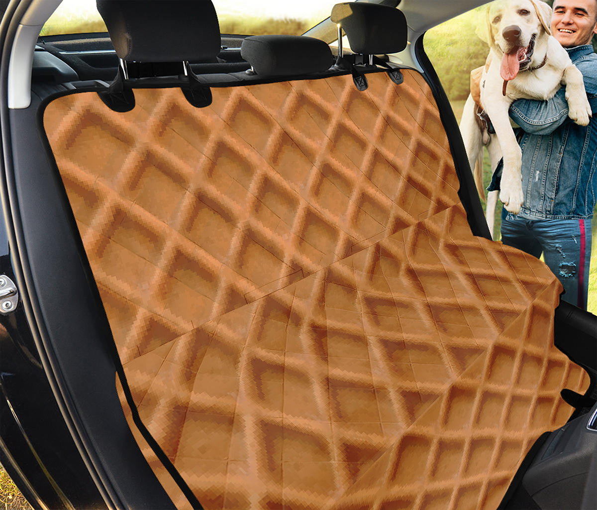 Waffle Pattern Print Pet Car Back Seat Cover