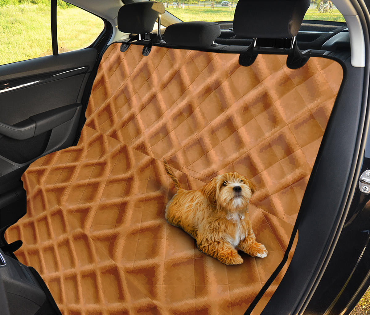 Waffle Pattern Print Pet Car Back Seat Cover