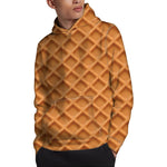 Waffle Pattern Print Pullover Hoodie
