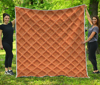 Waffle Pattern Print Quilt