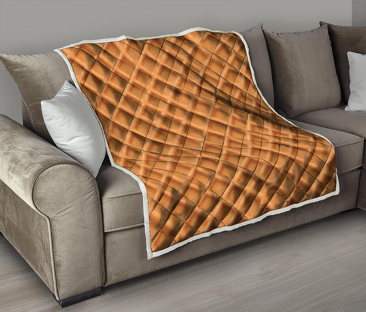 Waffle Pattern Print Quilt