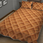 Waffle Pattern Print Quilt Bed Set