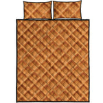 Waffle Pattern Print Quilt Bed Set