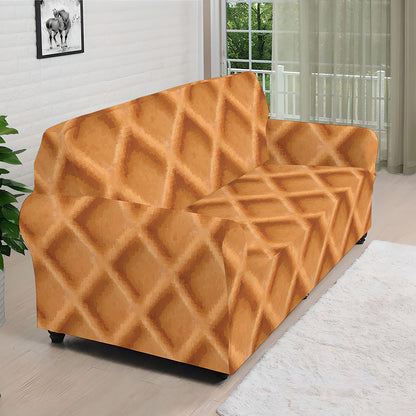Waffle Pattern Print Sofa Cover