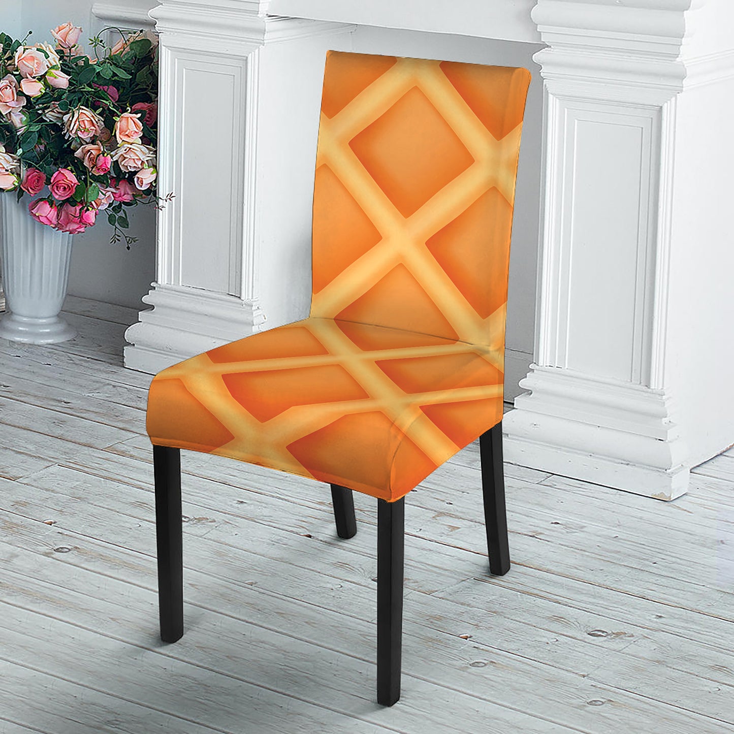 Waffle Print Dining Chair Slipcover