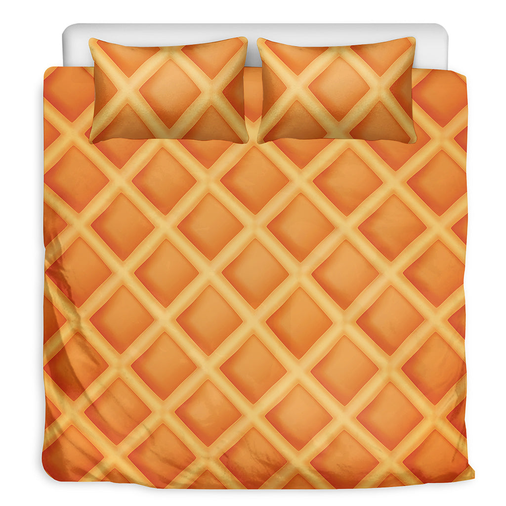 Waffle Print Duvet Cover Bedding Set