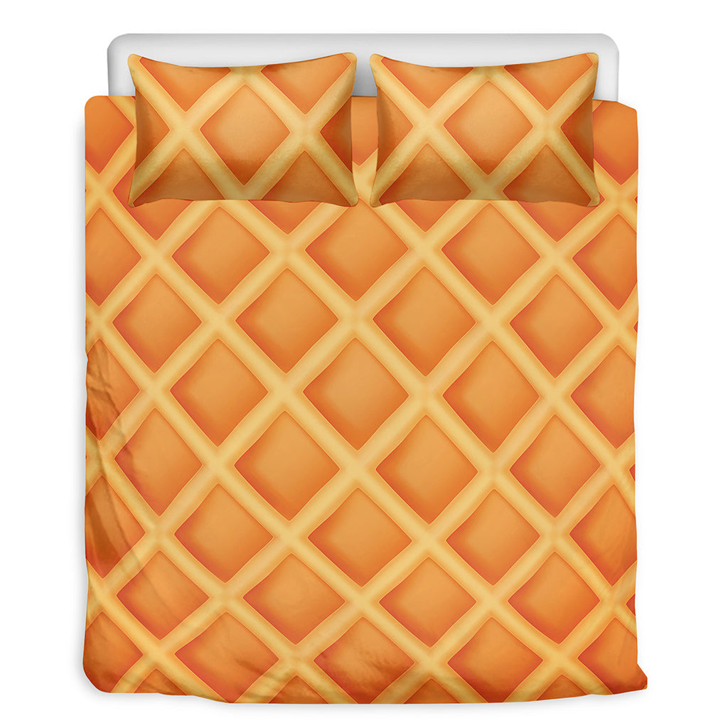 Waffle Print Duvet Cover Bedding Set