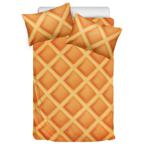 Waffle Print Duvet Cover Bedding Set