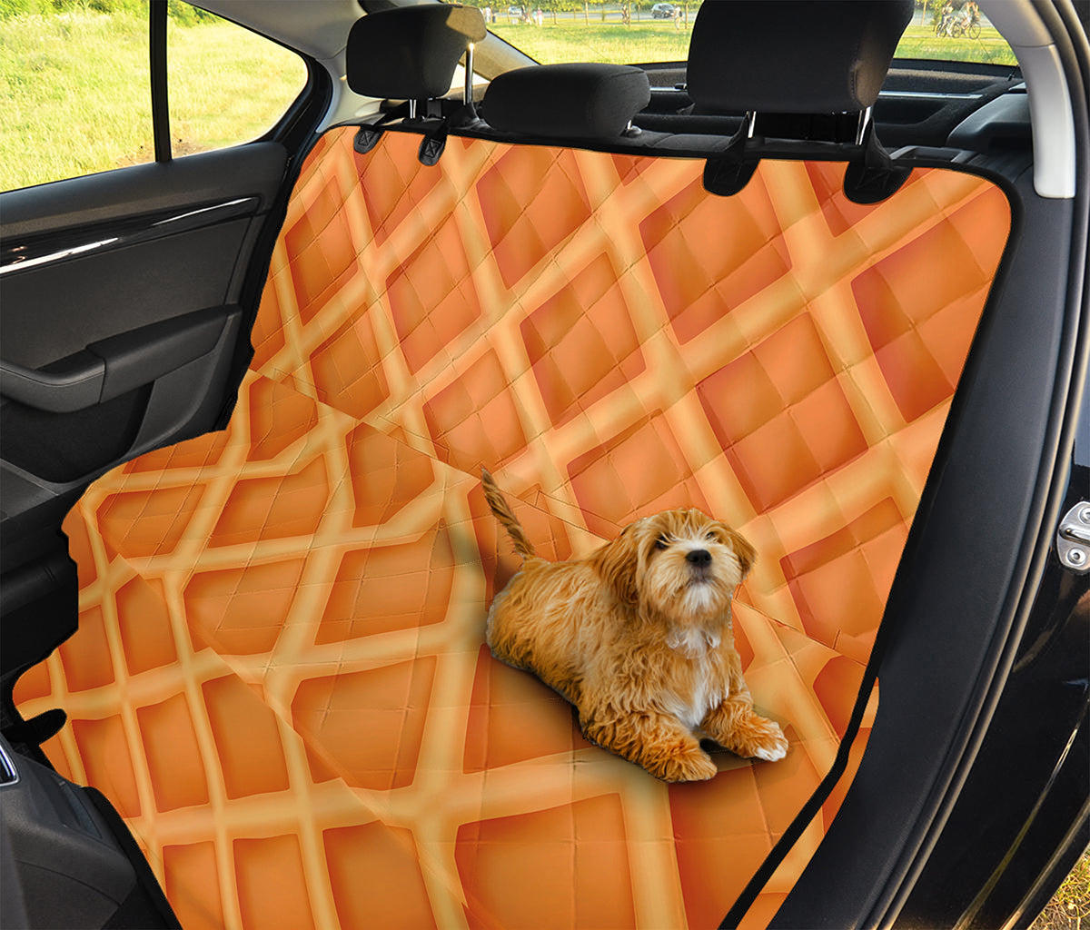 Waffle Print Pet Car Back Seat Cover