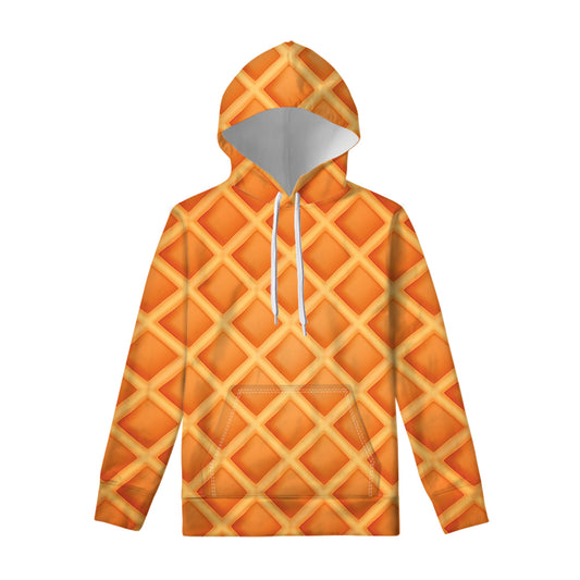 Waffle Print Pullover Hoodie
