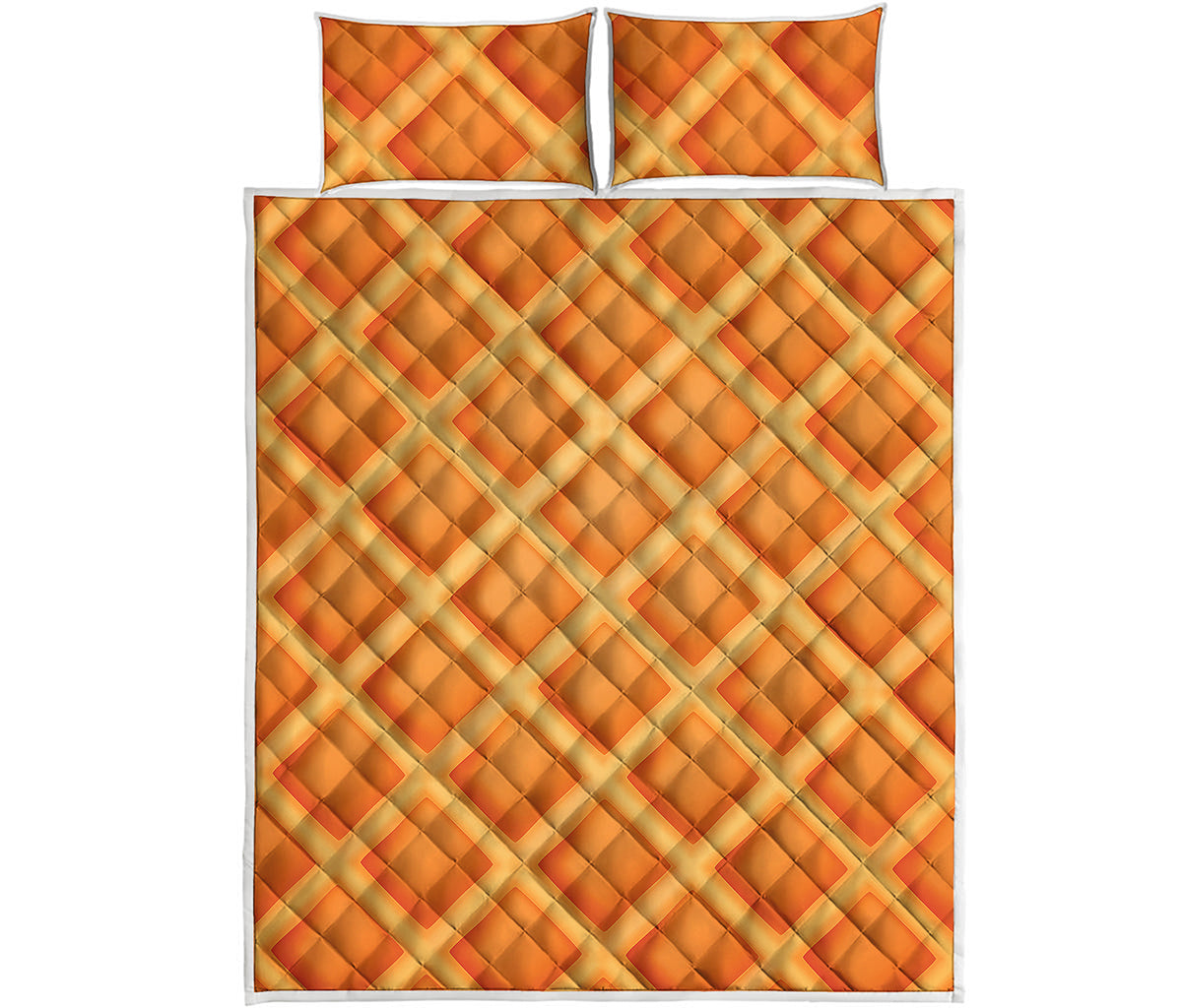 Waffle Print Quilt Bed Set