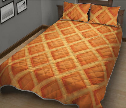 Waffle Print Quilt Bed Set