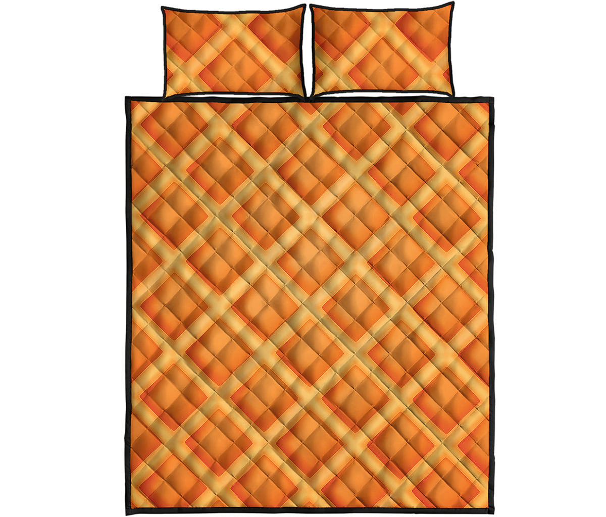 Waffle Print Quilt Bed Set