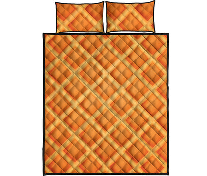 Waffle Print Quilt Bed Set