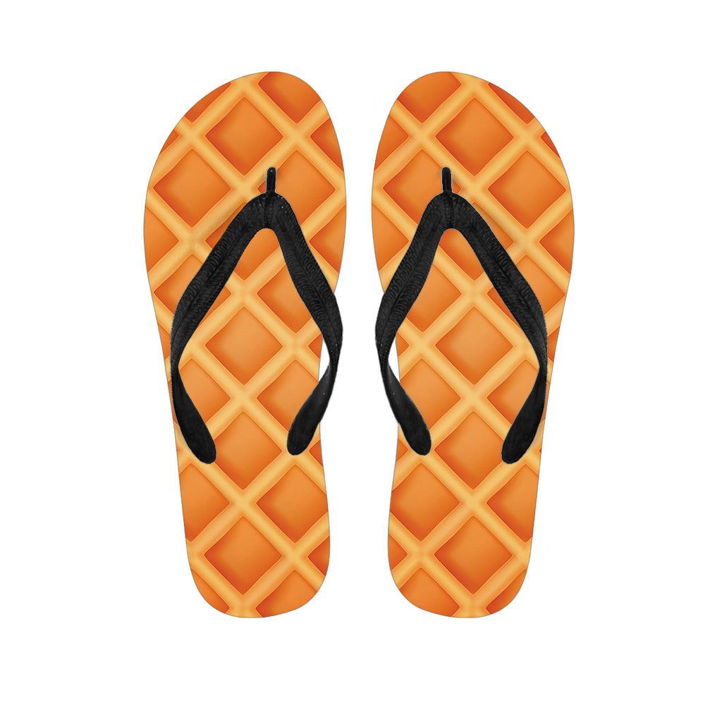 Waffle Texture Print Flip Flops