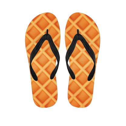 Waffle Texture Print Flip Flops