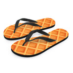 Waffle Texture Print Flip Flops
