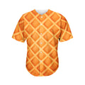 Waffle Print Men's Baseball Jersey
