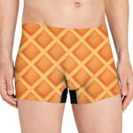 Waffle Texture Print Men's Boxer Briefs