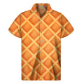 Waffle Print Men's Short Sleeve Shirt