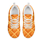 Waffle Texture Print White Sneakers