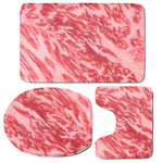 Wagyu Beef Meat Print 3 Piece Bath Mat Set
