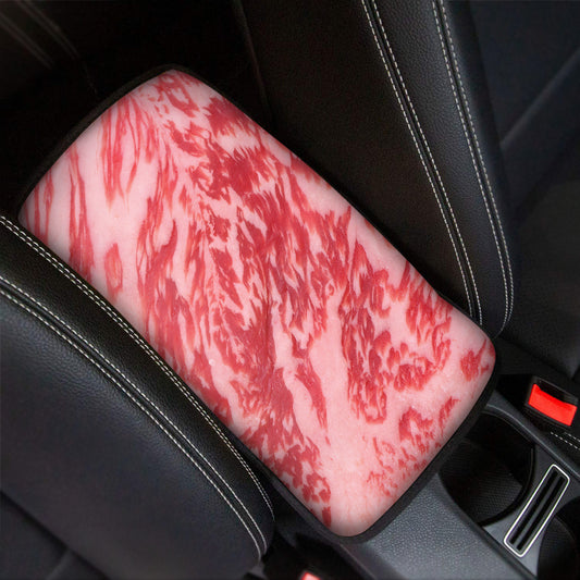 Wagyu Beef Meat Print Car Center Console Cover
