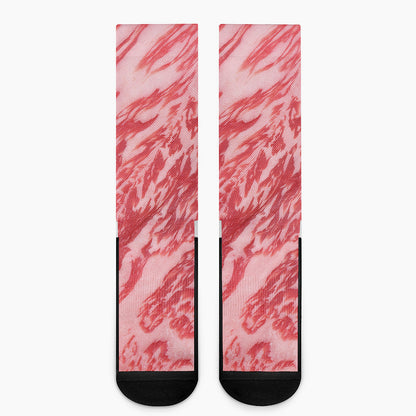Wagyu Beef Meat Print Crew Socks