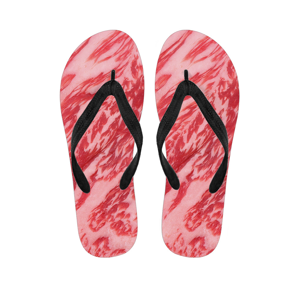 Wagyu Beef Meat Print Flip Flops