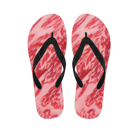 Wagyu Beef Meat Print Flip Flops