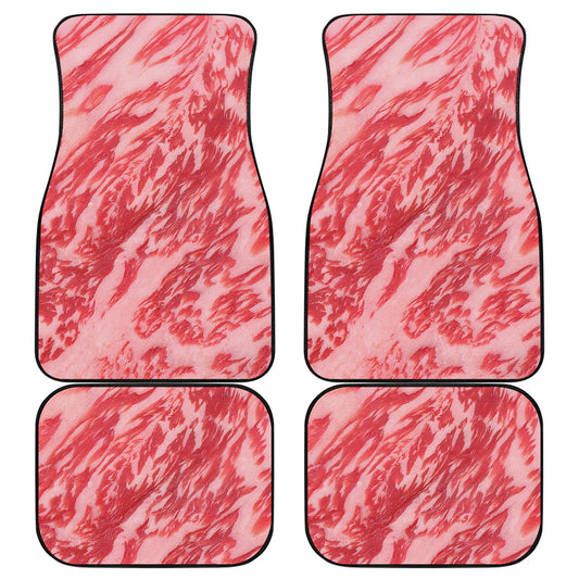 Wagyu Beef Meat Print Front and Back Car Floor Mats