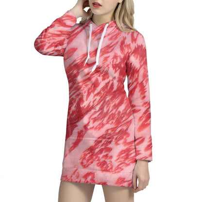 Wagyu Beef Meat Print Hoodie Dress