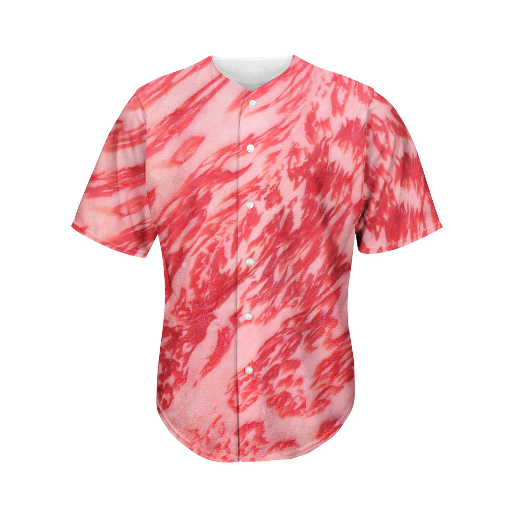 Wagyu Beef Meat Print Men's Baseball Jersey