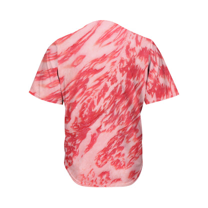 Wagyu Beef Meat Print Men's Baseball Jersey