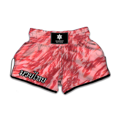 Wagyu Beef Meat Print Muay Thai Boxing Shorts