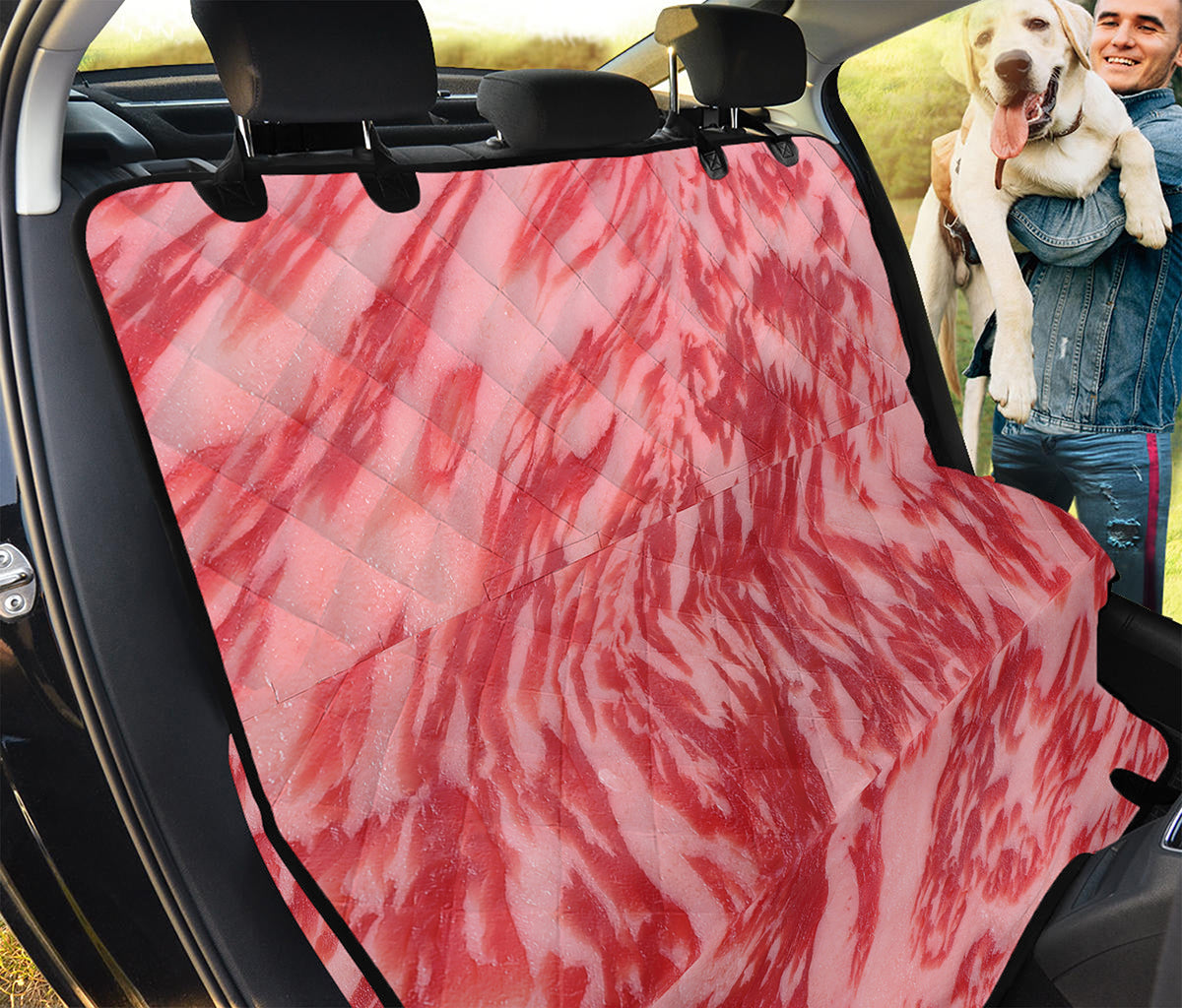 Wagyu Beef Meat Print Pet Car Back Seat Cover
