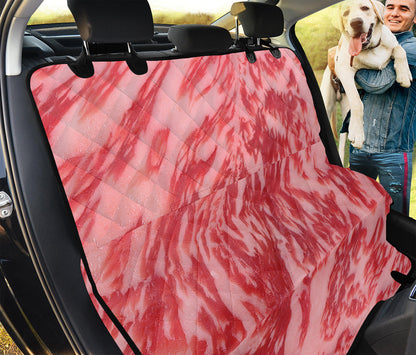 Wagyu Beef Meat Print Pet Car Back Seat Cover