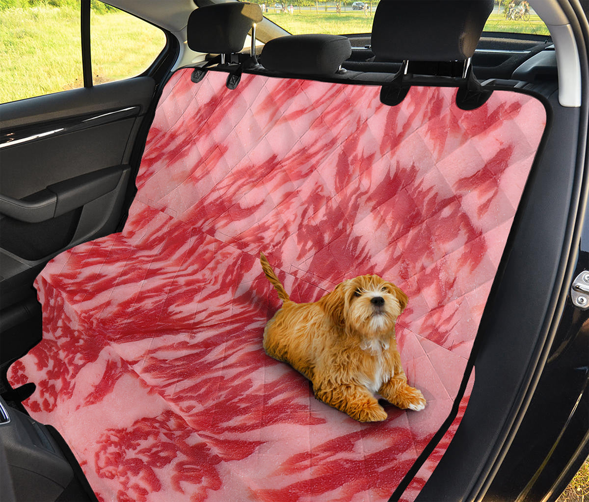 Wagyu Beef Meat Print Pet Car Back Seat Cover