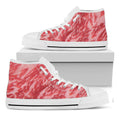 Wagyu Beef Meat Print White High Top Sneakers