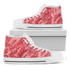 Wagyu Beef Meat Print White High Top Shoes