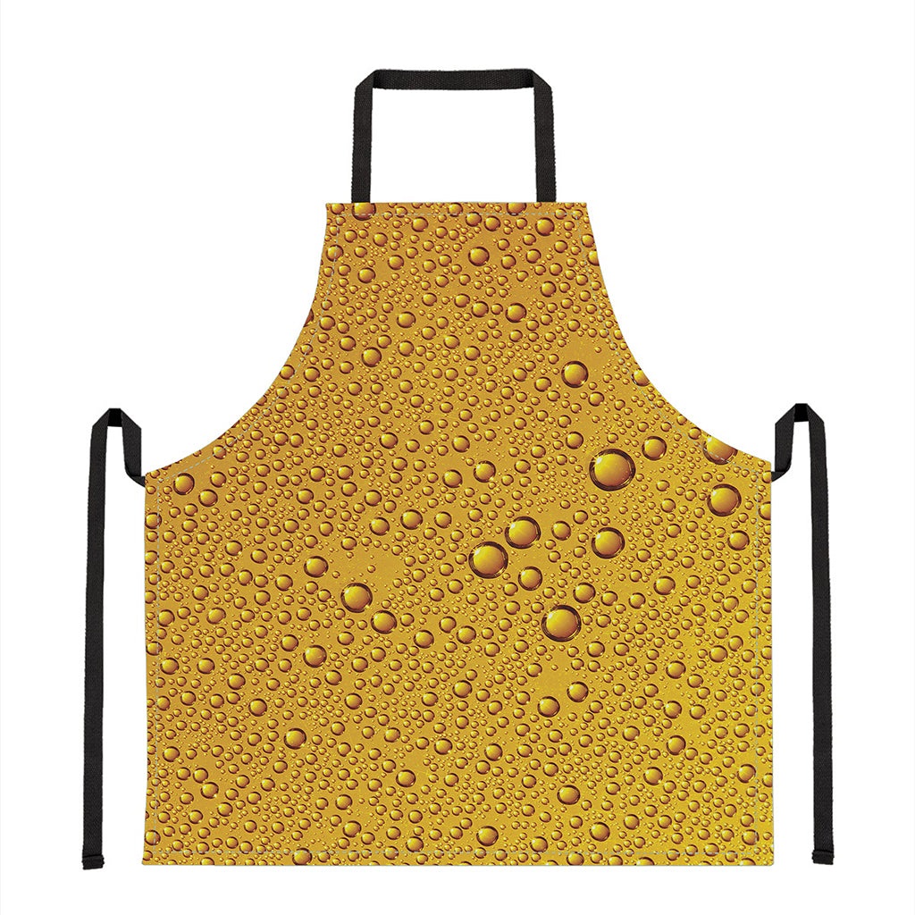 Water Drops On Beer Print Apron