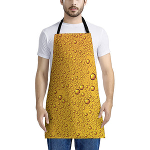 Water Drops On Beer Print Apron