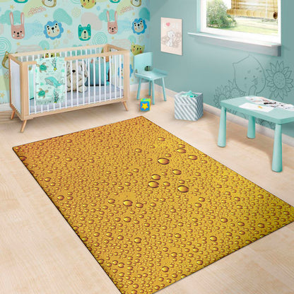 Water Drops On Beer Print Area Rug