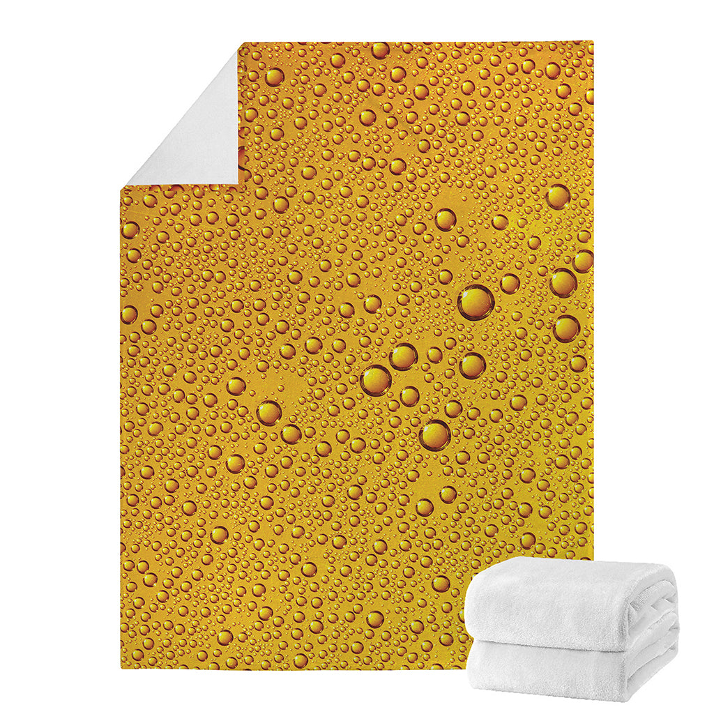 Water Drops On Beer Print Blanket