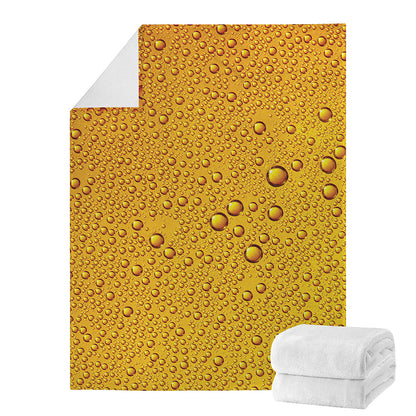 Water Drops On Beer Print Blanket